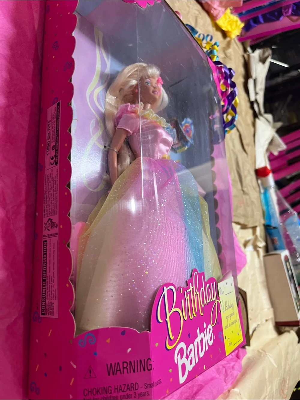 1997 Birthday Barbie Doll by Mattel (model 18224) NRFB with Ribbon